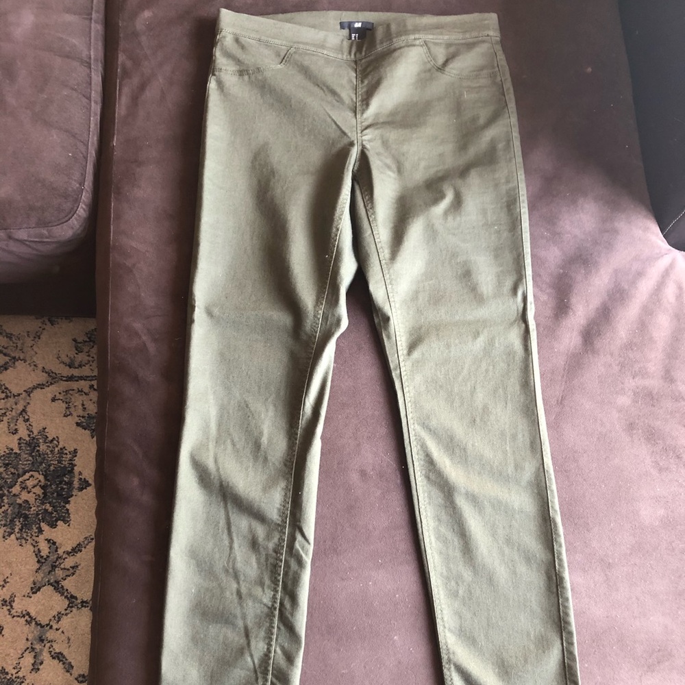 Olive green jeggings. Never worn!